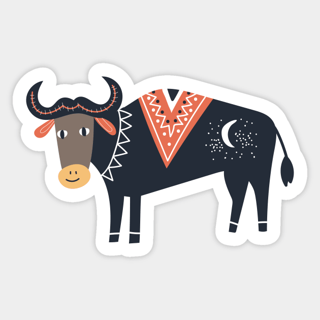 Funny Arty Buffalo Sticker by JunkyDotCom